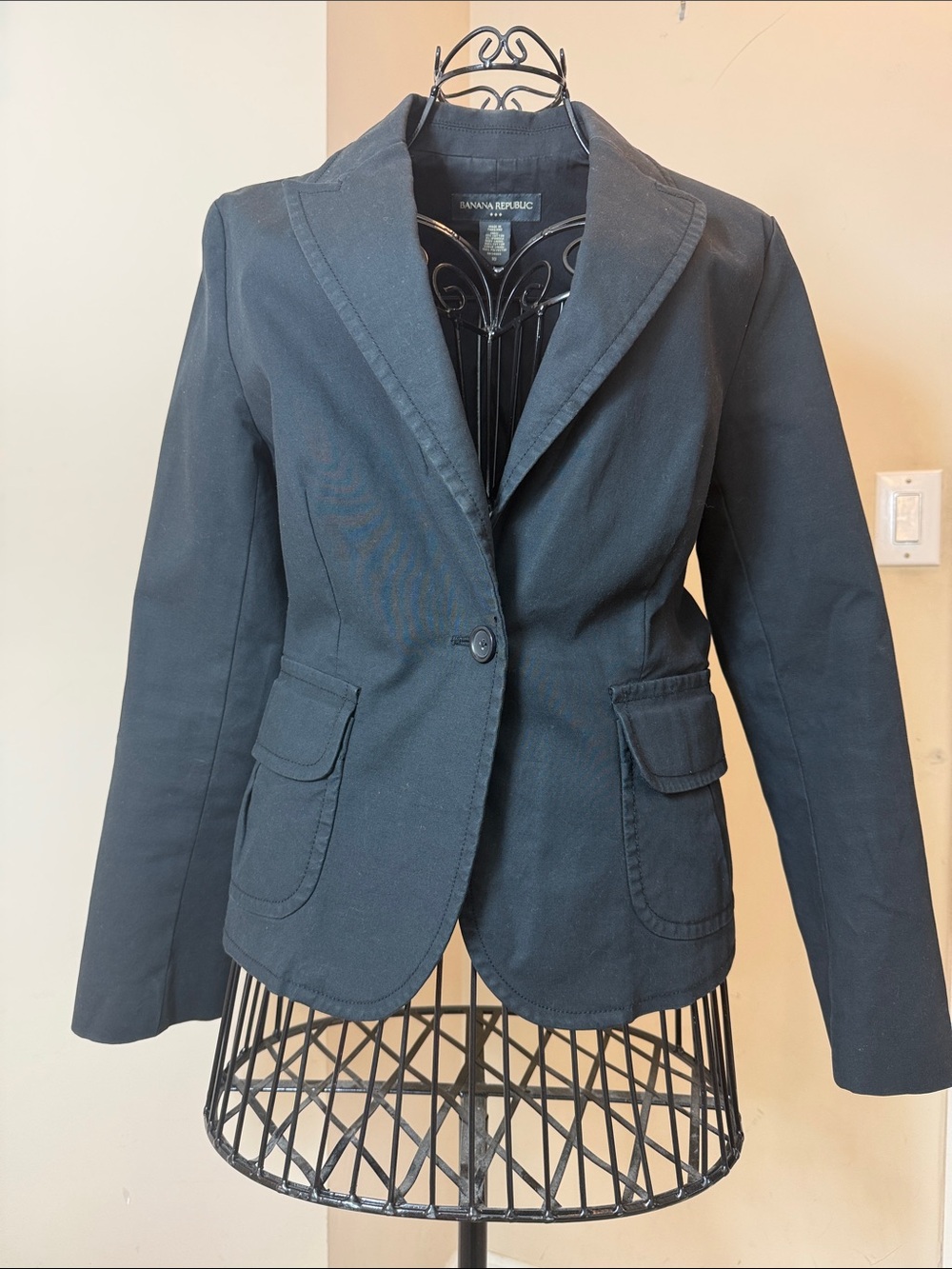 Banana Republic Black Blazer with Pink Lining